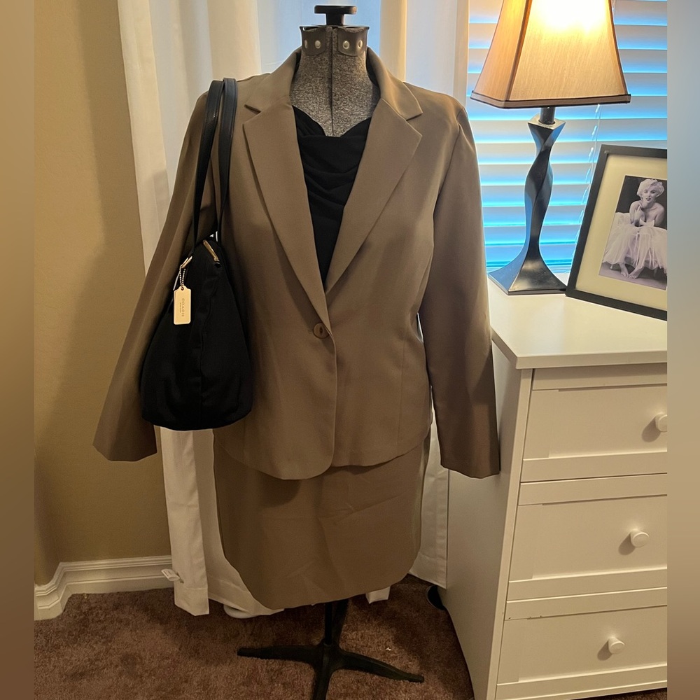 Requirements Petite. Sage Green Two Piece Suit.